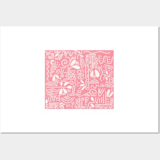 Pink doodles Posters and Art